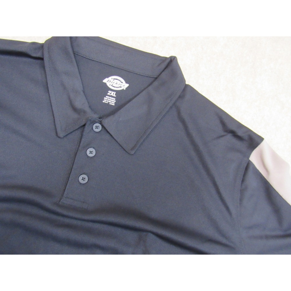 Dickies Mens Performance Polo Shirt 2XL Navy Blue Gray Colorblock LS424DNSM NEW